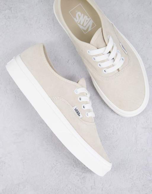 white and cream vans