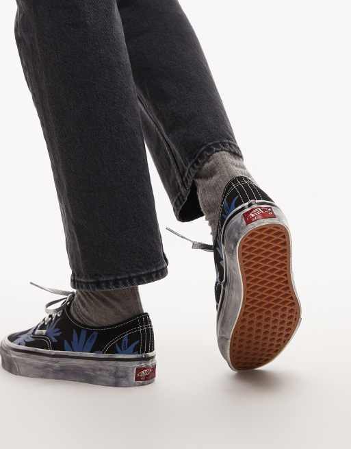 Vans Authentic – Czarne buty sportowe we wzór w palmy, 3 z 5