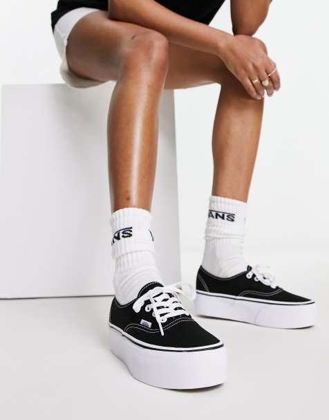 Vans Authentic – Czarno-białe buty sportowe na warstwowej platformie - view 1