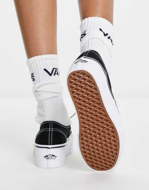 Vans Authentic – Czarno-białe buty sportowe na warstwowej platformie, 2 z 4