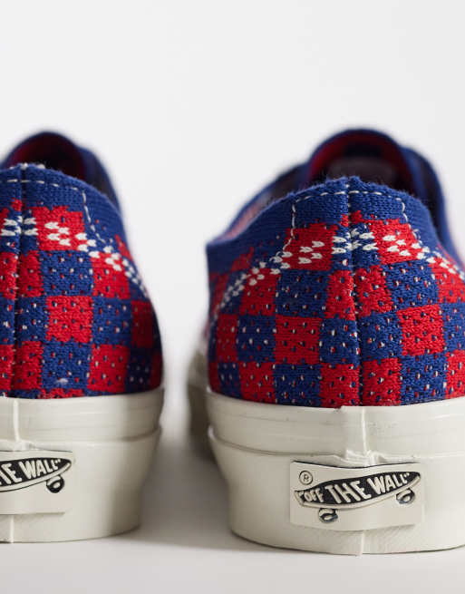 Vans Authentic – Czerwono-niebieskie buty sportowe w szachownicę, 2 z 5