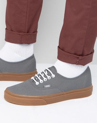 Vans Authentic Gray Sneakers with Gumsole | ASOS