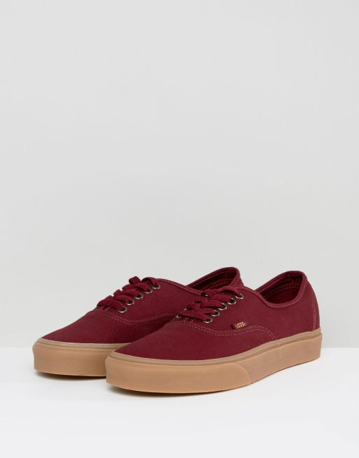 Vans authentic red sales maroon