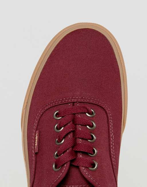 Burgundy vans outlet with gum sole