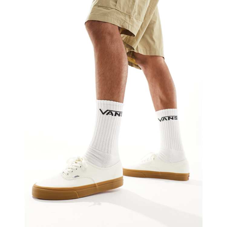 Vans Authentic gum sole sneakers in off white Tennis VANS Bold Ni VN0A5DYA9HG1 Logo Checker Tr Wht Blk ClassicfuncenterShops