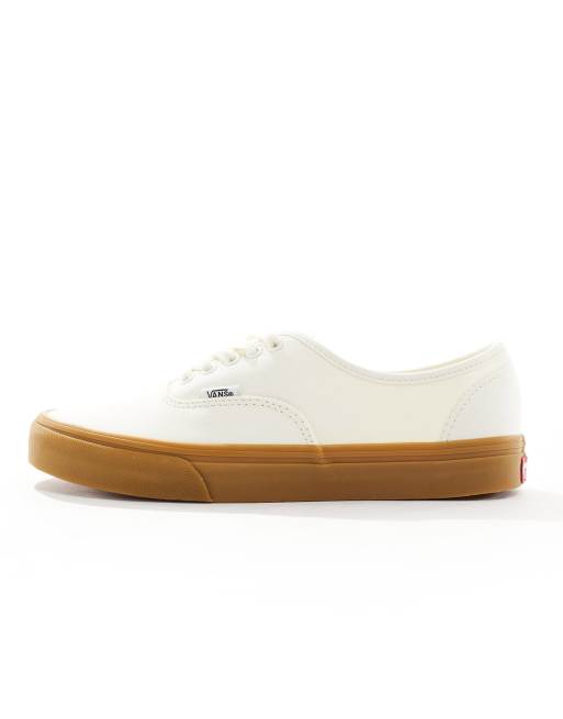 Vans authentic white gum sole sale