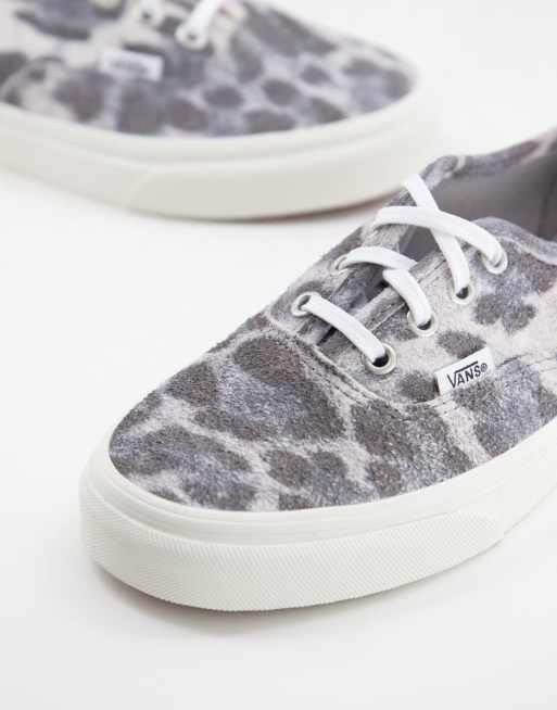 Vans Authentic Hairy Suede leopard sneakers in grey ASOS