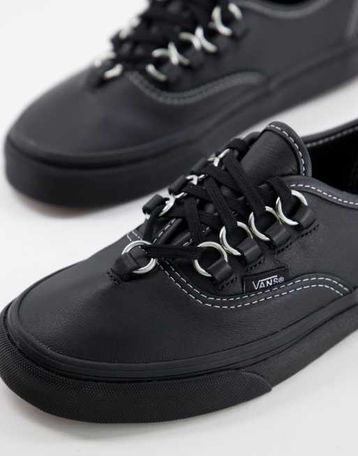 Leather vans authentic clearance black