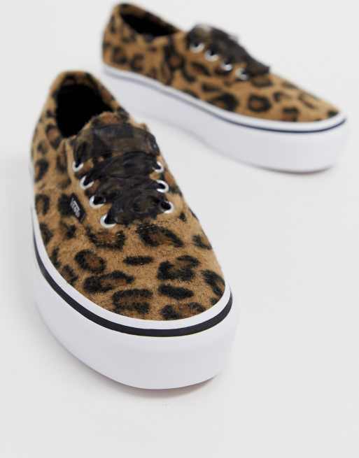 Vans authentic leopard store platform trainers