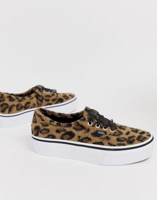 vans authentic platform leopard skate shoe