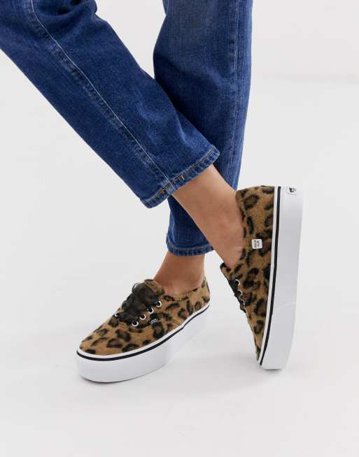 Vans on sale leopard platform