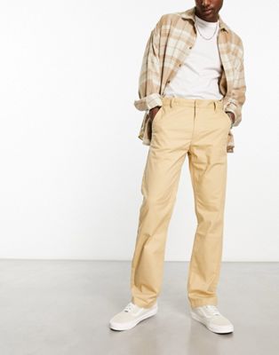Vans authentic relaxed fit chinos in beige - ASOS Price Checker