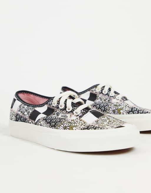 Vans Authentic Patchwork Floral trainers in black white ASOS