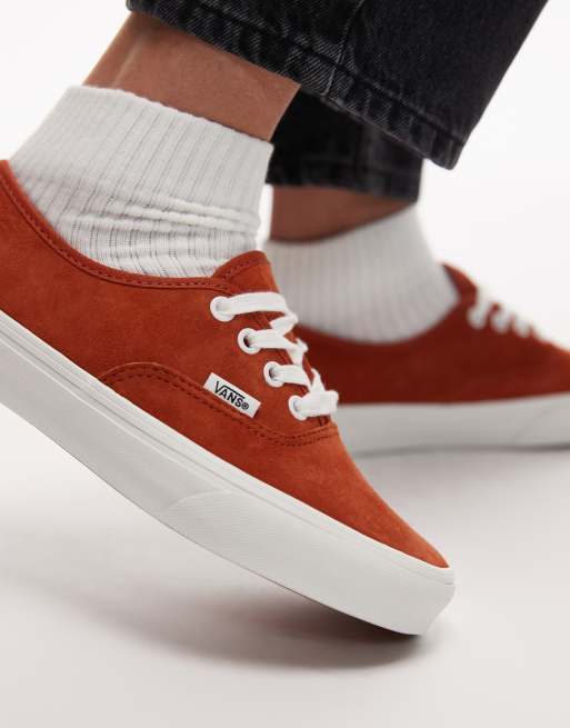 Vans Authentic pig suede trainers in burnt orange | ASOS