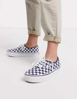 vans platform checkered