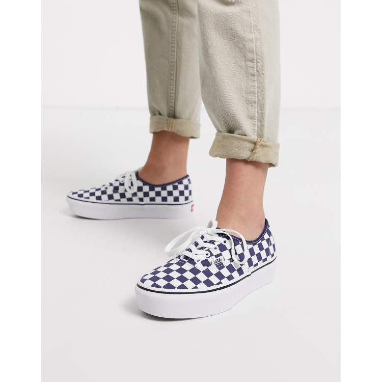 Vans check hot sale foxing blue