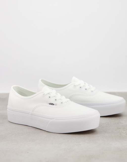 Vans platform outlet all white