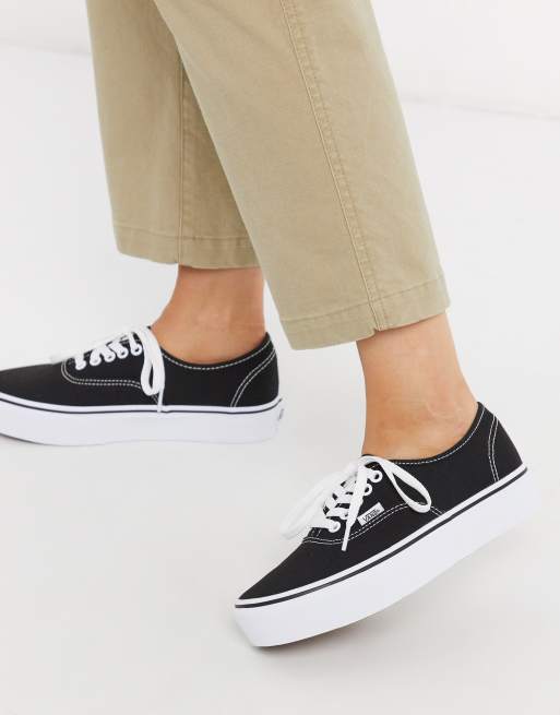 vans negros plataforma