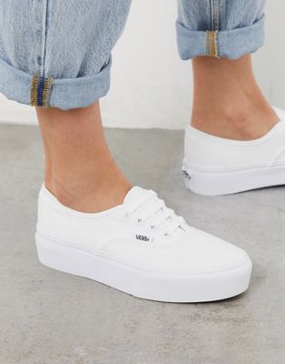 Vans Authentic platform sneaker in white | ASOS