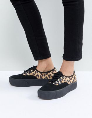 vans authentic leopard platform sneakers