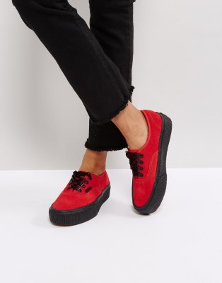 red vans platform sneakers