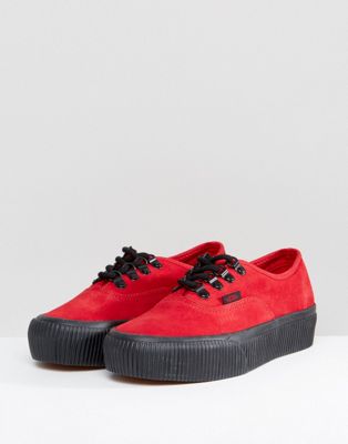 vans red platform sneakers