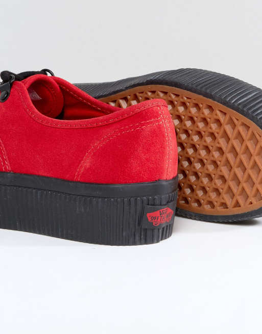 Vans authentic platform trainers in clearance red