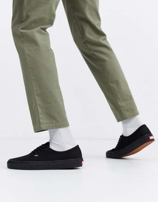 vans authentic plimsolls in black