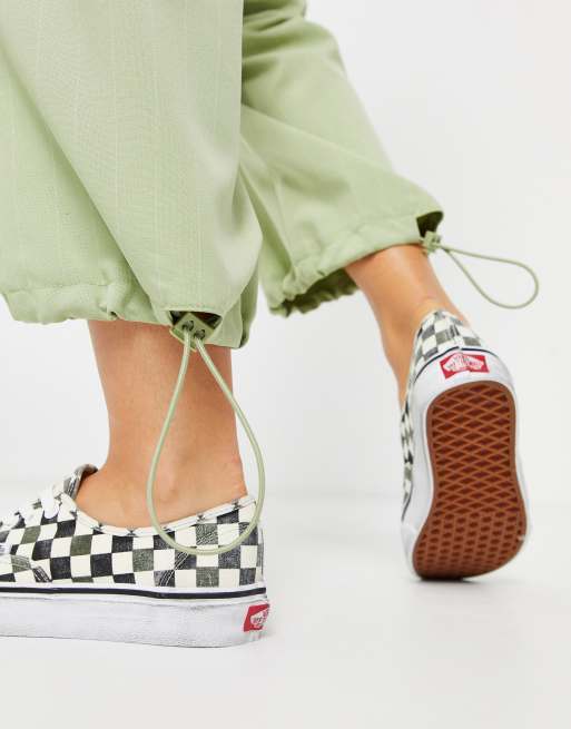 Vans checkerboard authentic on on sale feet