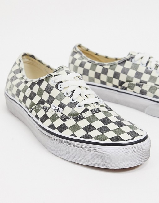 Vans authentic plimsols in washed check