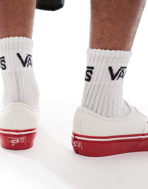 国内配送 VANS PREMIUM AUTHENTIC 44 WHITE/RED Vans Premium Authentic Reissue 44 LX Sneakers Racing Red