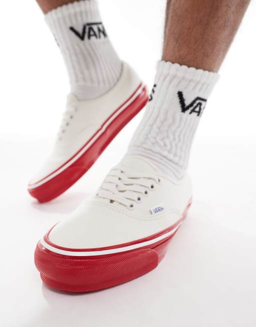 国内配送 VANS PREMIUM AUTHENTIC 44 WHITE/RED Vans Premium Authentic Reissue 44 LX Sneakers Racing Red