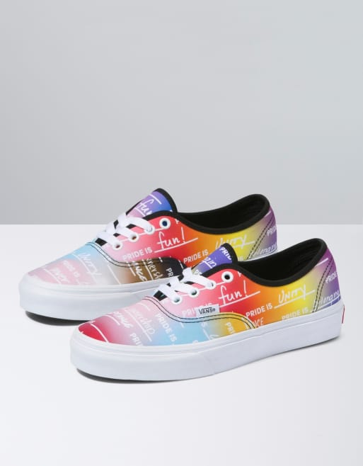 Rainbow vans hot sale with laces