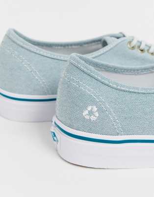 vans authentic recycled plastic plimsolls in blue