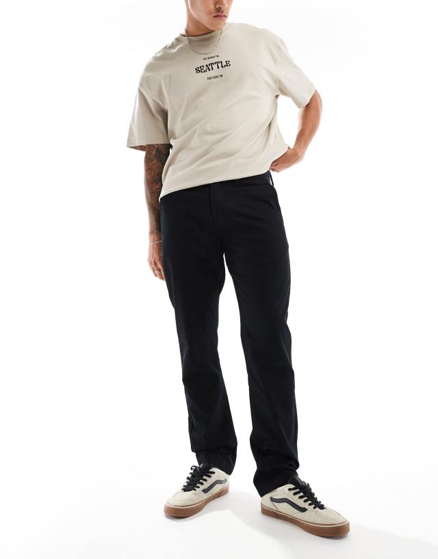 Vans - authentic relaxed chino slim fit trousers in black