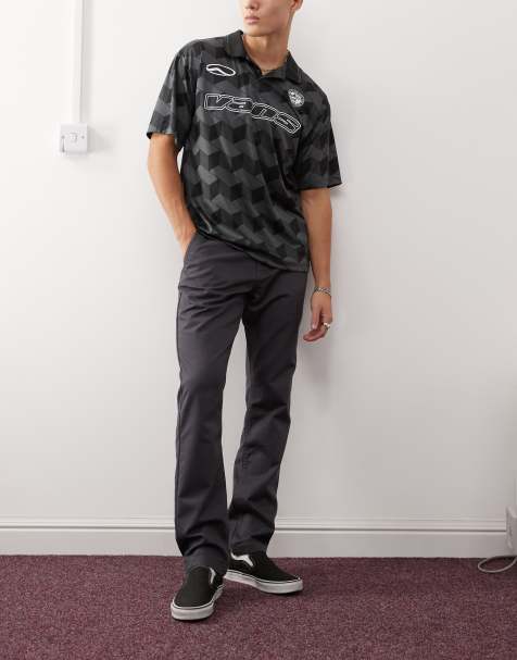 Vans authentic relaxed chino slim fit trousers in charcoal - view 1