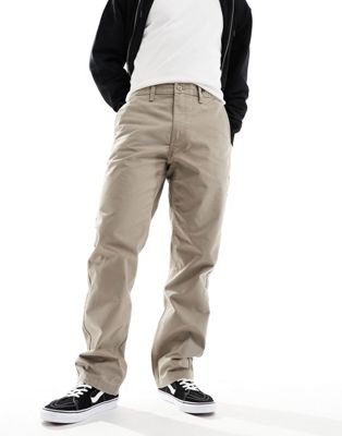 Vans authentic relaxed loose fit chino trousers in taupe