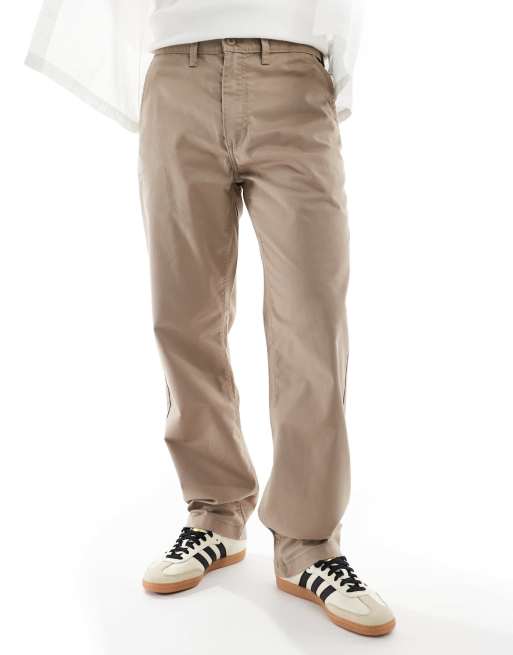Vans Authentic - Ruimvallende chino's in taupe, 3 van 5