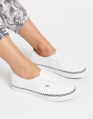 vans authentic check foxing white trainers