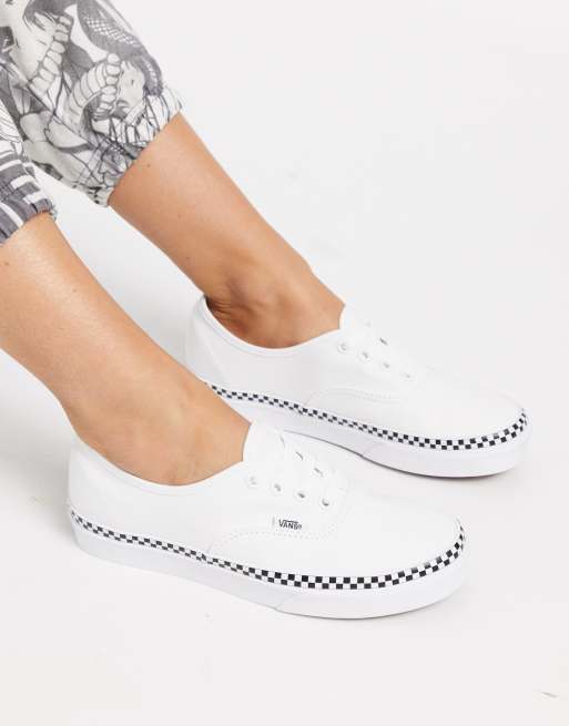 Vans authentic checkerboard 2025 foxing white skate shoes