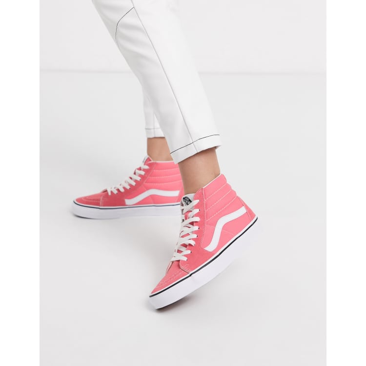 Behandeling Inschrijven Ster Vans Authentic - SK8-Hoge schoenen in roze en echt wit | ASOS