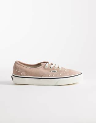 Vans Authentic - Sneaker in Hellbraun mit Perlenverzierung-Brown
