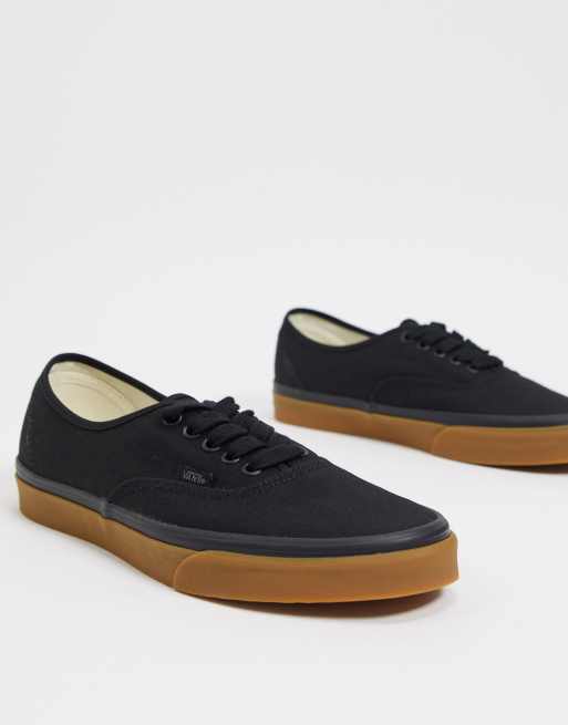 Vans Authentic sneaker with gum sole in black ASOS