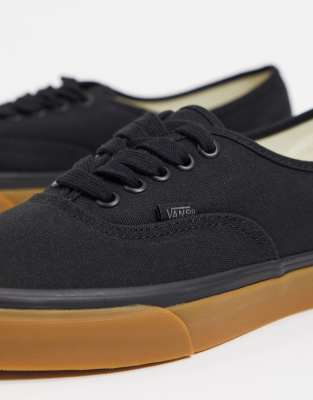 black vans gum sole