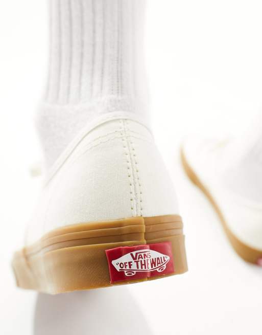 Vans Authentic - Sneakers bianco sporco con suola in gomma, 3 di 5