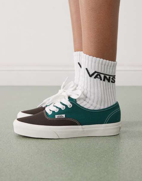 Vans - Authentic - Sneakers bicolore grigie e verdi con lacci oversize - view 1