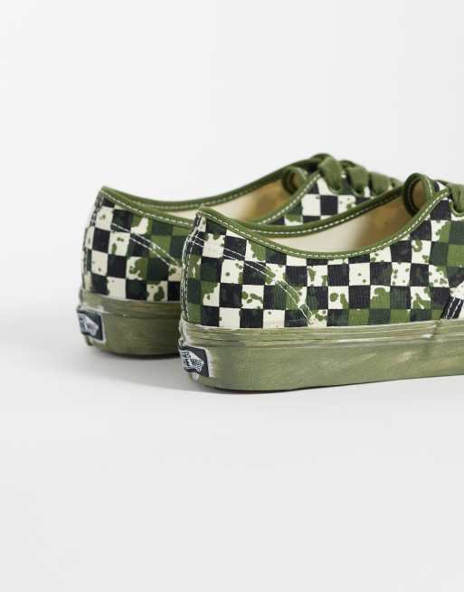 Vans Authentic sneakers i grön rutmönstrad design, 2 av 5