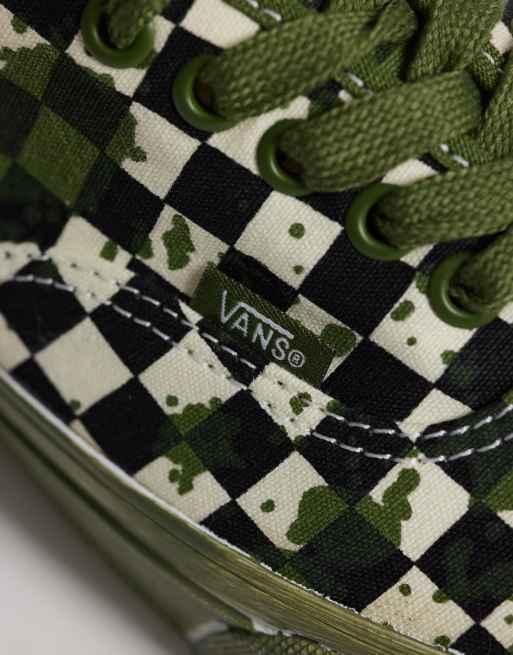 Vans Authentic sneakers in groen dambordpatroon, 4 van 5
