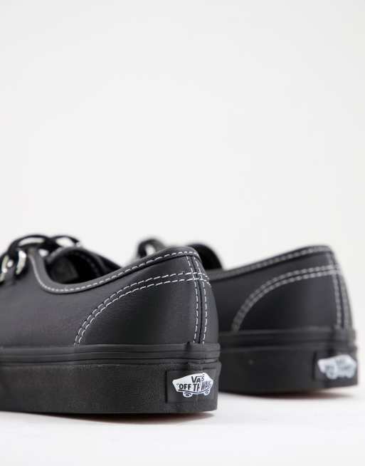 Vans in pelle nera top