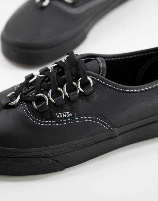 Vans Authentic Sneakers in pelle nera con dettagli metallici ASOS